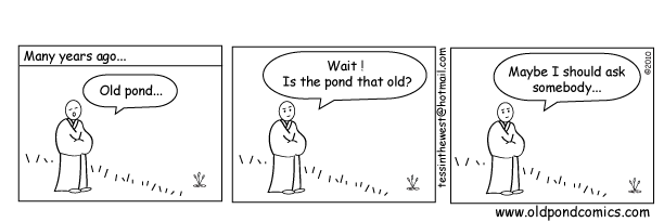 Master Basho in search of inspiration at the old pond