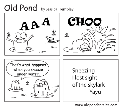 Sneezing I lost sight of the skylark (Yayu).